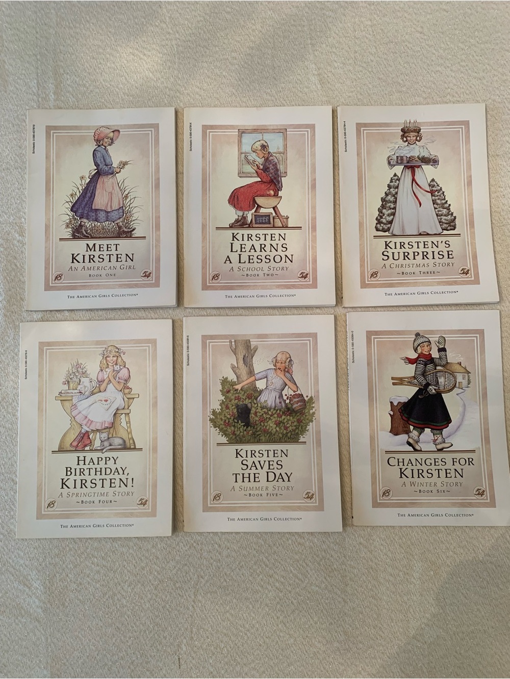 Set of 6 Kirsten American Girl Paperback Books - Beige Covers